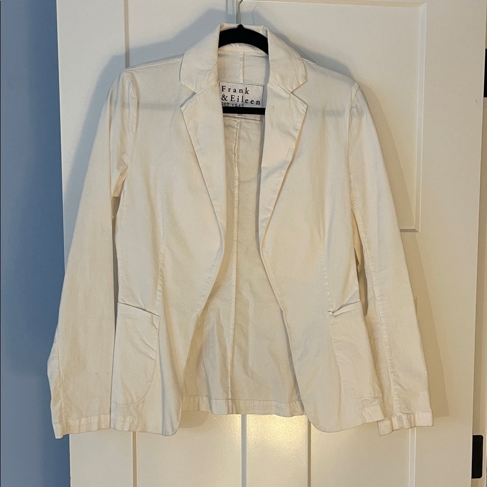 Frank & Eileen Women's White Cotton Blazer